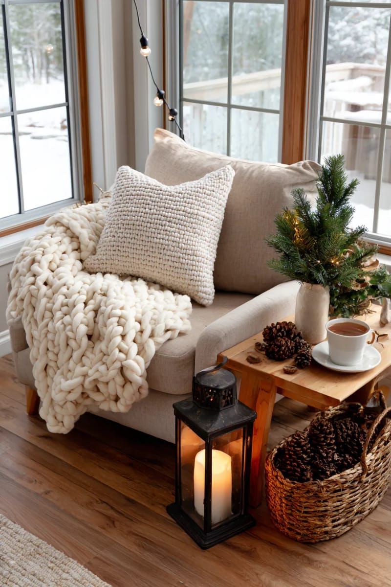 25. Armchair Nook With Blanket and Fir Tree - photo 2