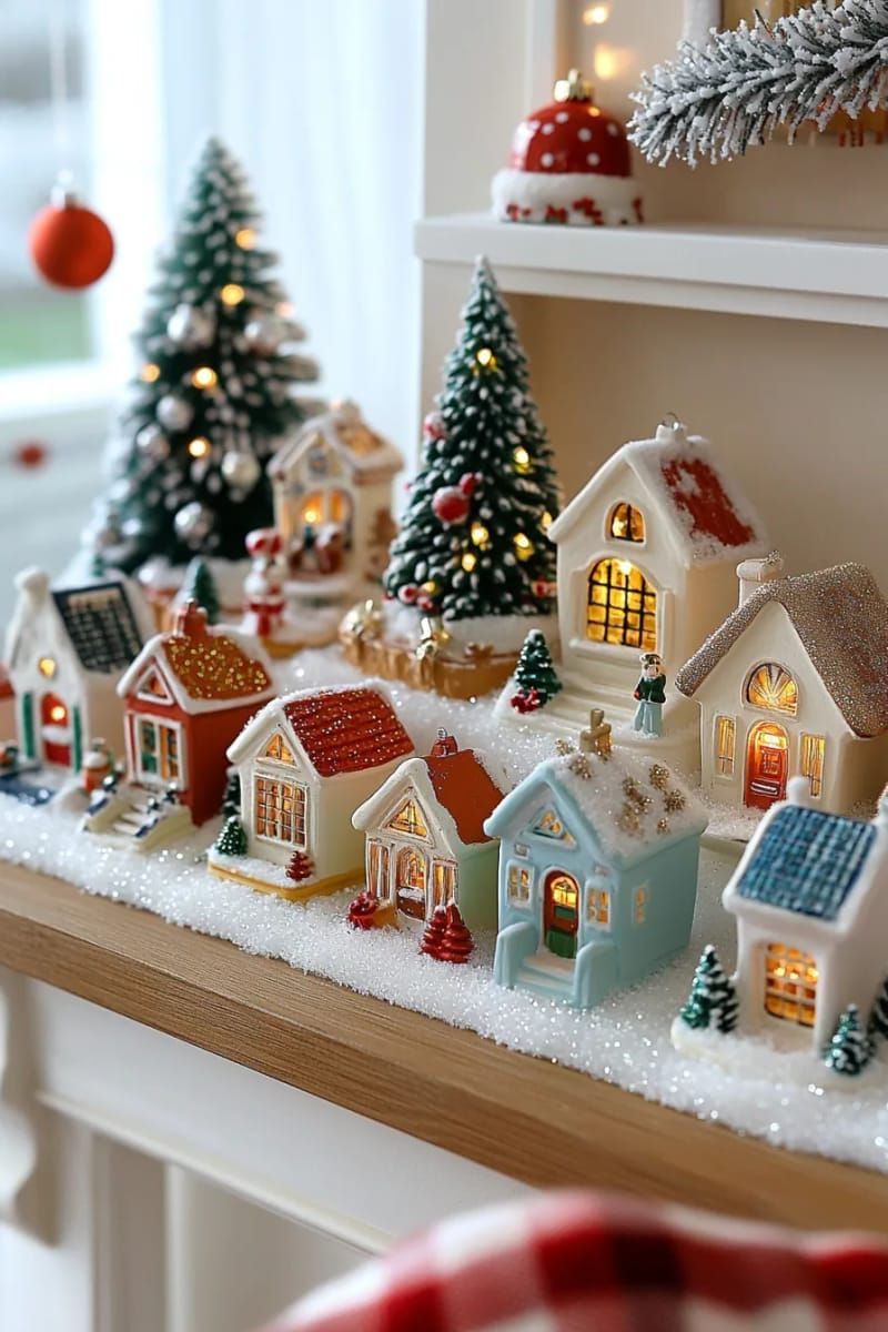 6. Lit Vintage Village Cottages for Holiday Charm - photo 3