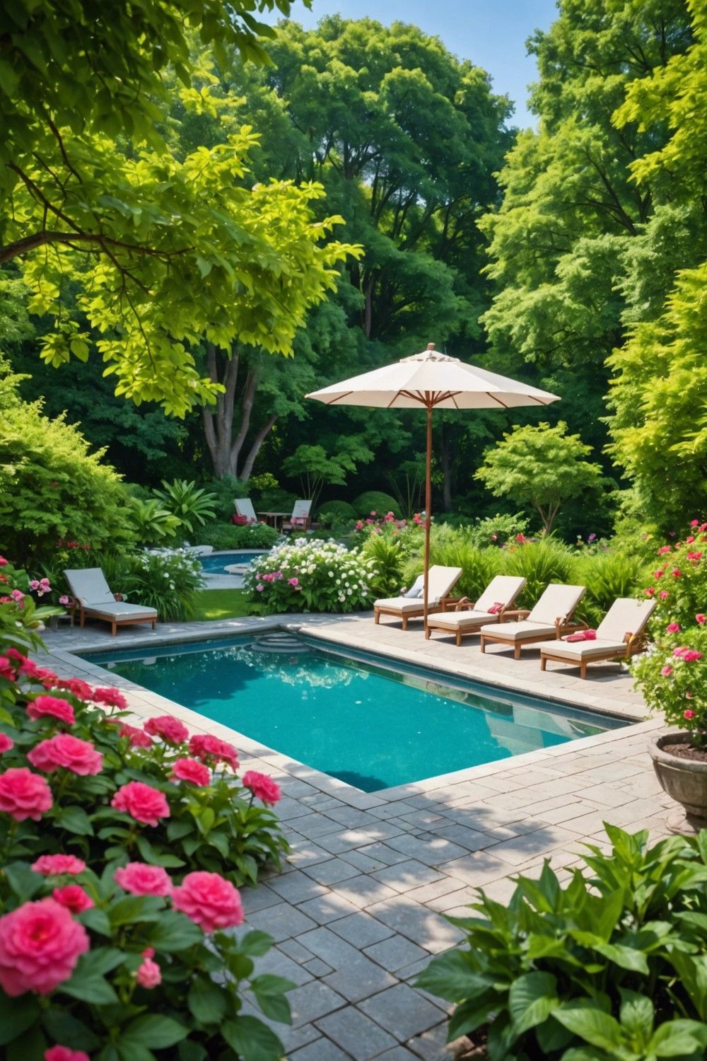 Private Pool Oasis With Greenery