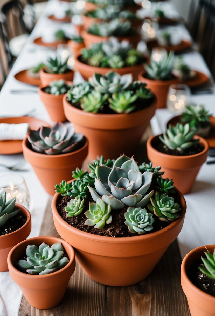 9) Succulents in Terracotta Planters