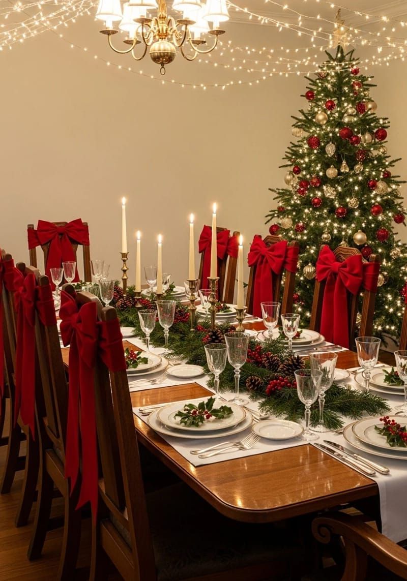 15. Red Velvet Chair Bows for Festive Seating - photo 2