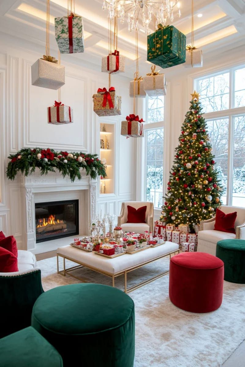 4. Floating Mini Gift Box Ceiling Display