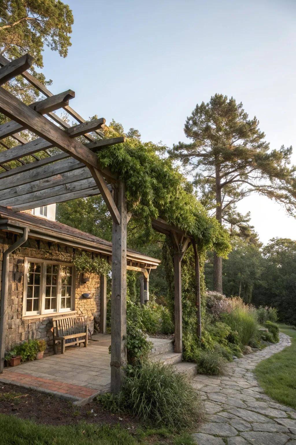 5. A Warm and Rustic Pergola Style