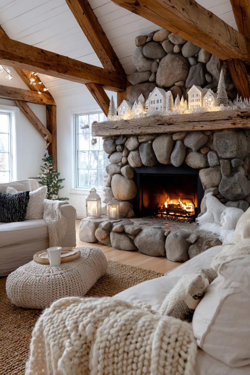 3. Winter Village Mantle With Paper Houses - photo 2