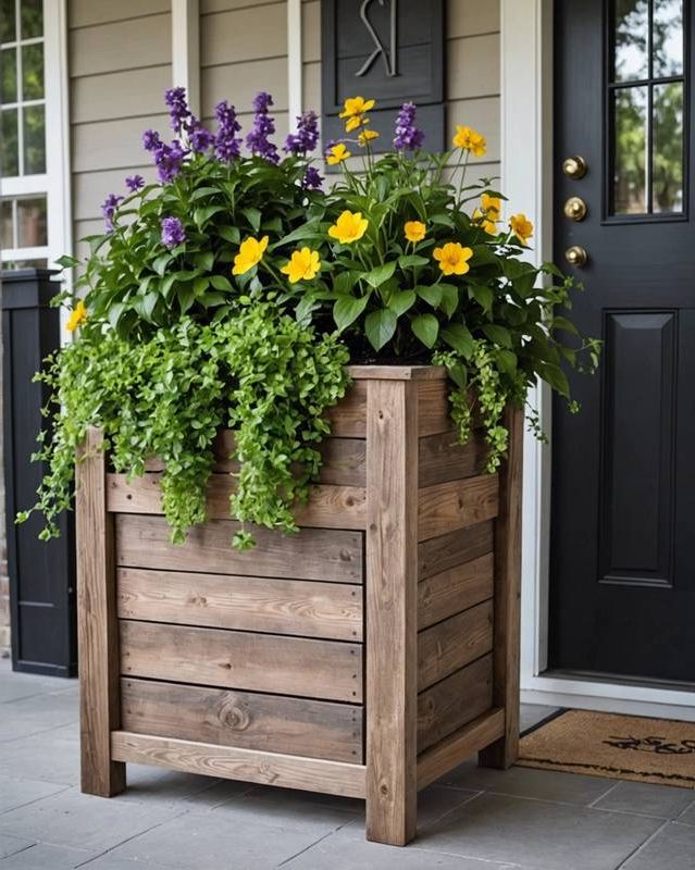 Rustic Farmhouse Wood Planter Ideas