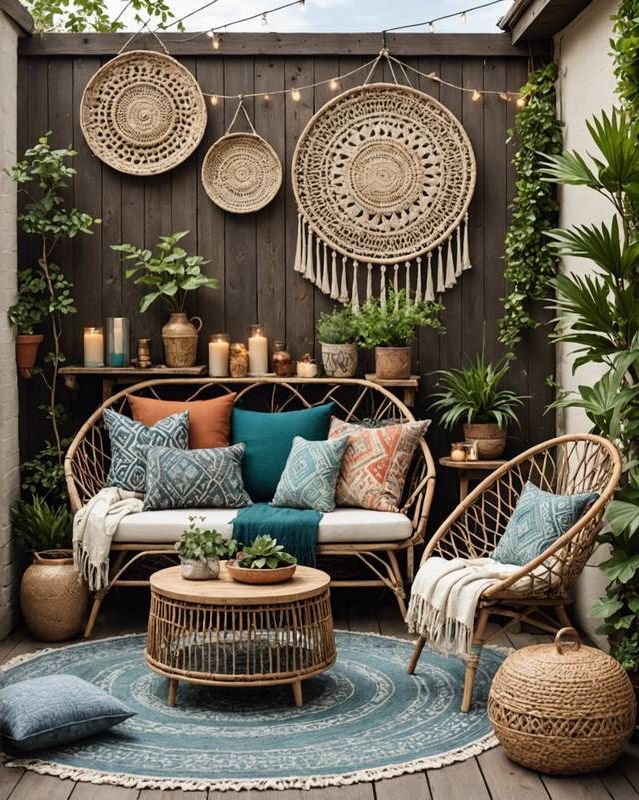 Bohemian Patio Built on Woven Textures