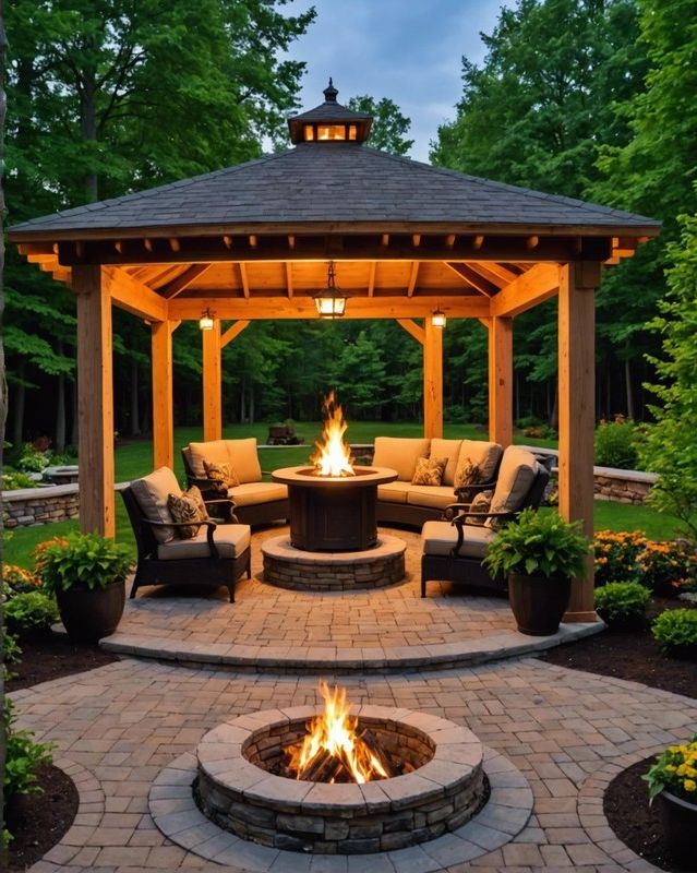 Gazebo Fire Pit Combination