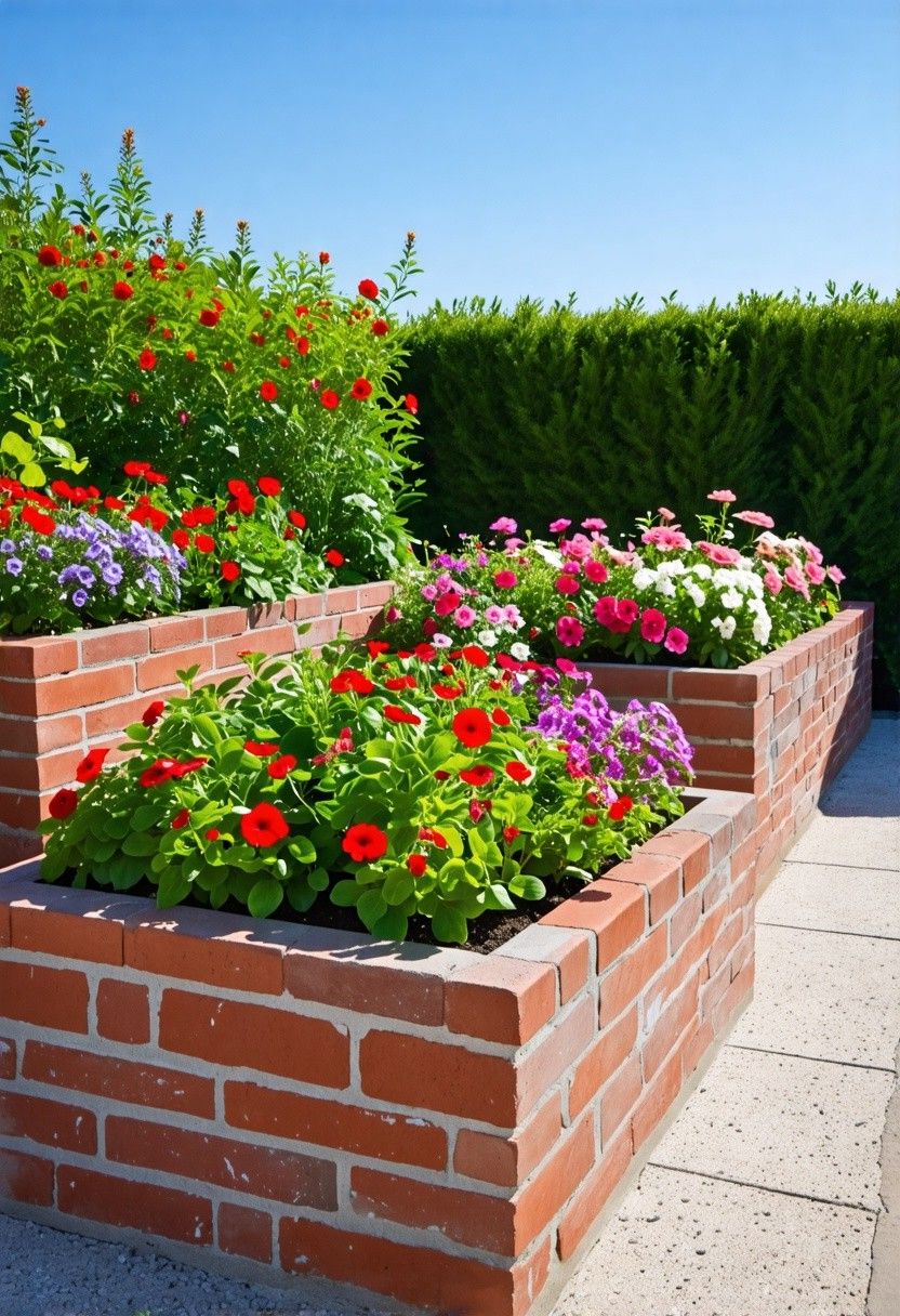 Raised Brick Planter Beds