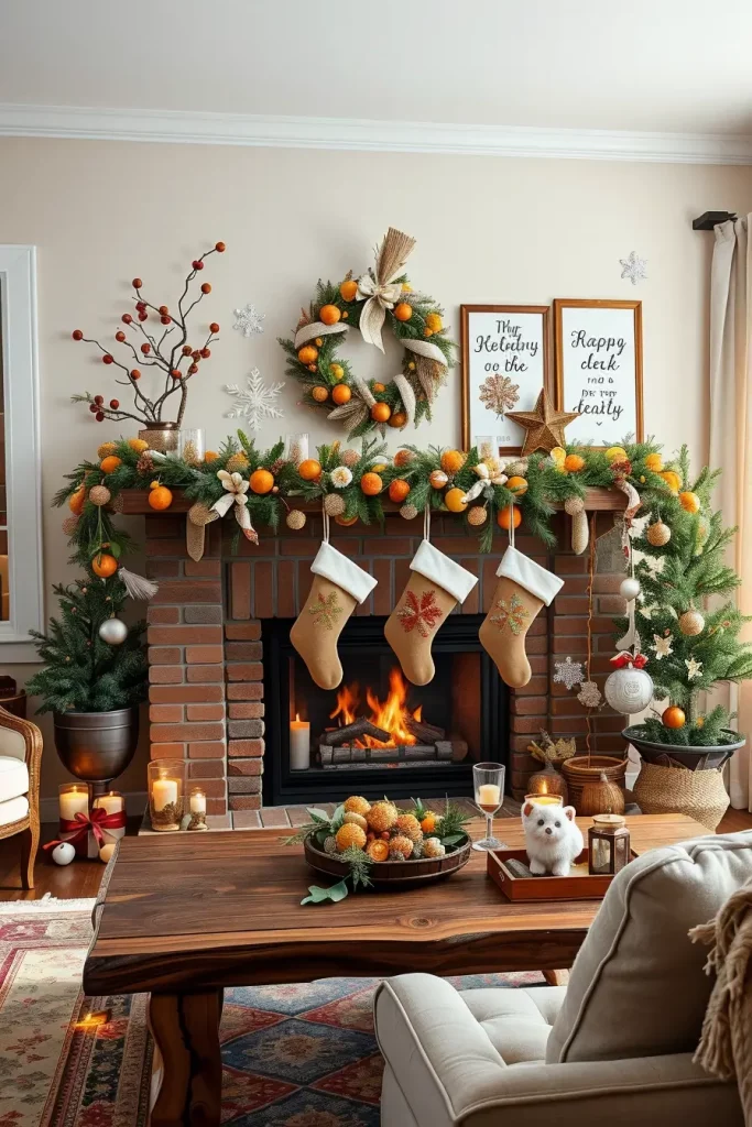 DIY Ideas for a Christmas Fireplace Mantel