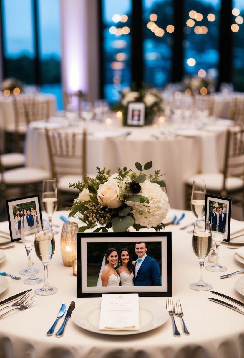 10) Images of the Couple with Guests at Every Table
