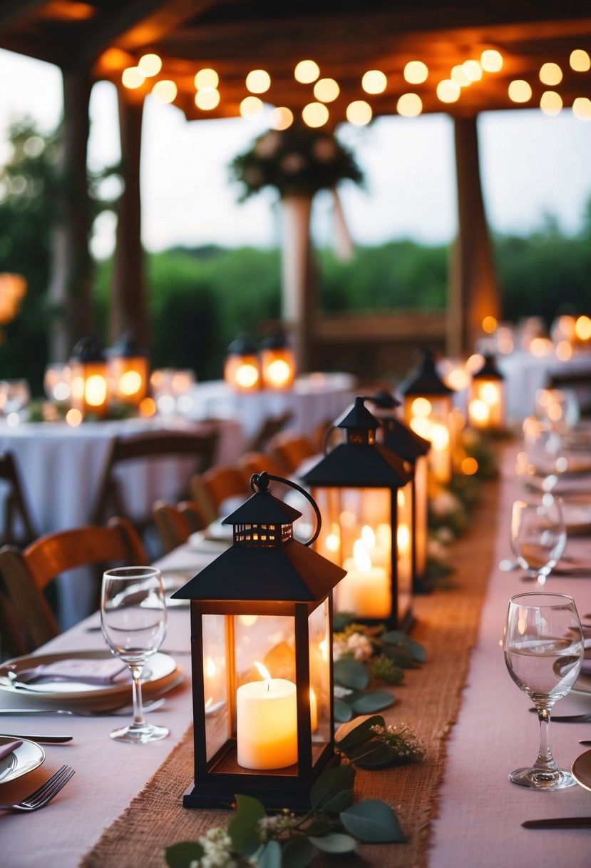 13) Mini Lanterns as Decor and Favors
