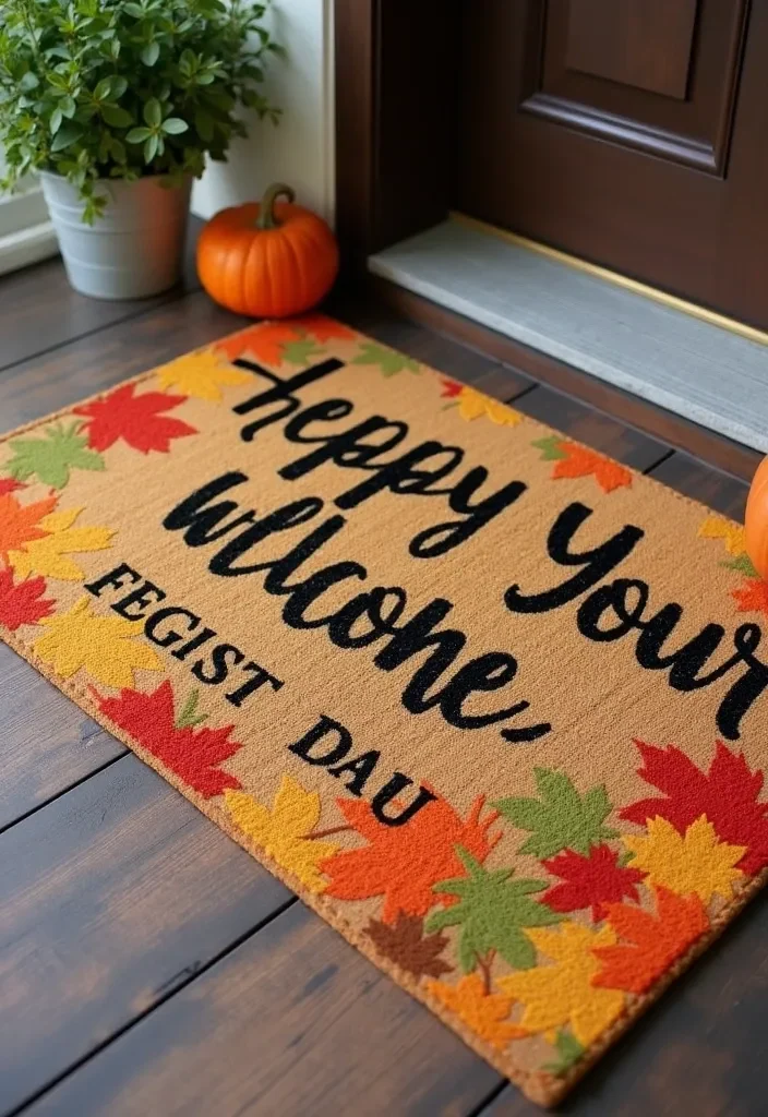 9. Seasonal Welcome Mats for Fall