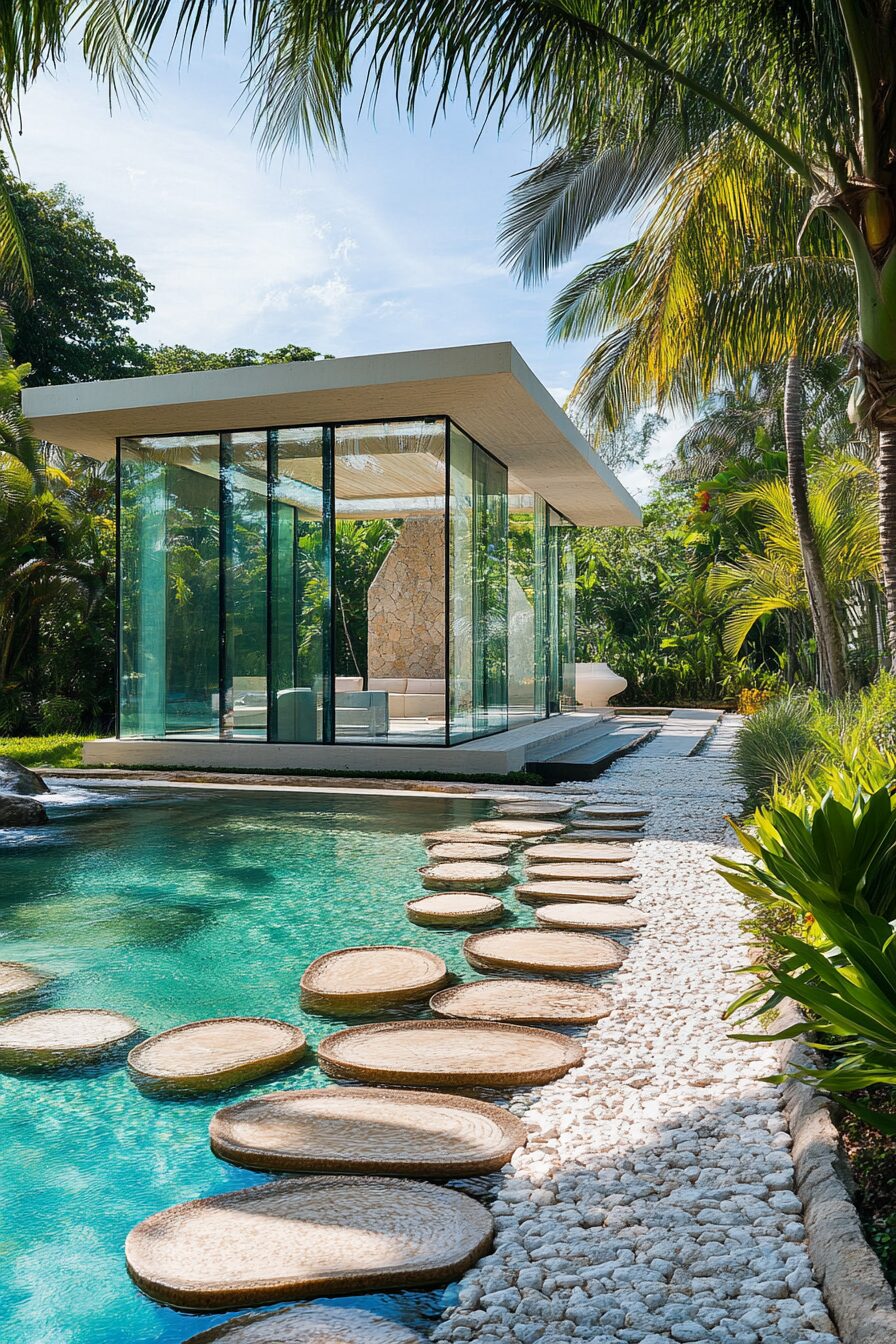 38 Tropical Modern Pool House Ideas - photo 37