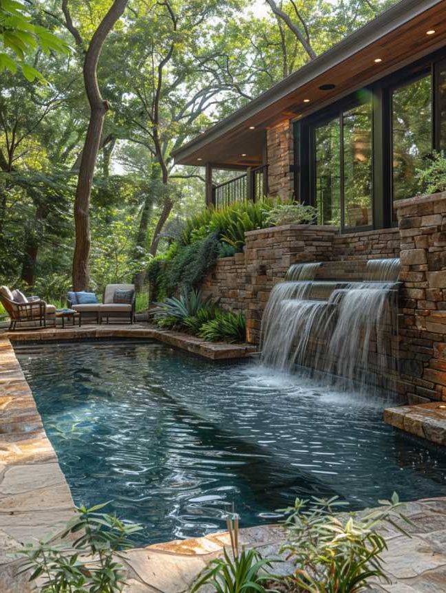 2025’s Top 47 Backyard Pool Ideas: Waterfall Wonders