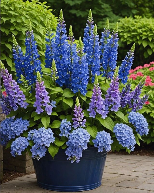 Blue Hydrangea, Delphinium, and Lupine Combo