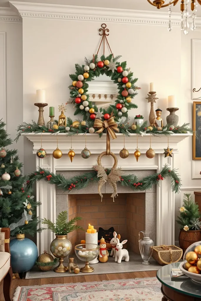 Decorating a Fireplace with Ornaments and Baubles - photo 2