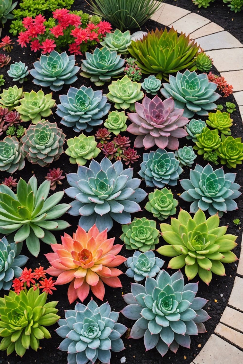 Bold and Colorful Succulent Borders