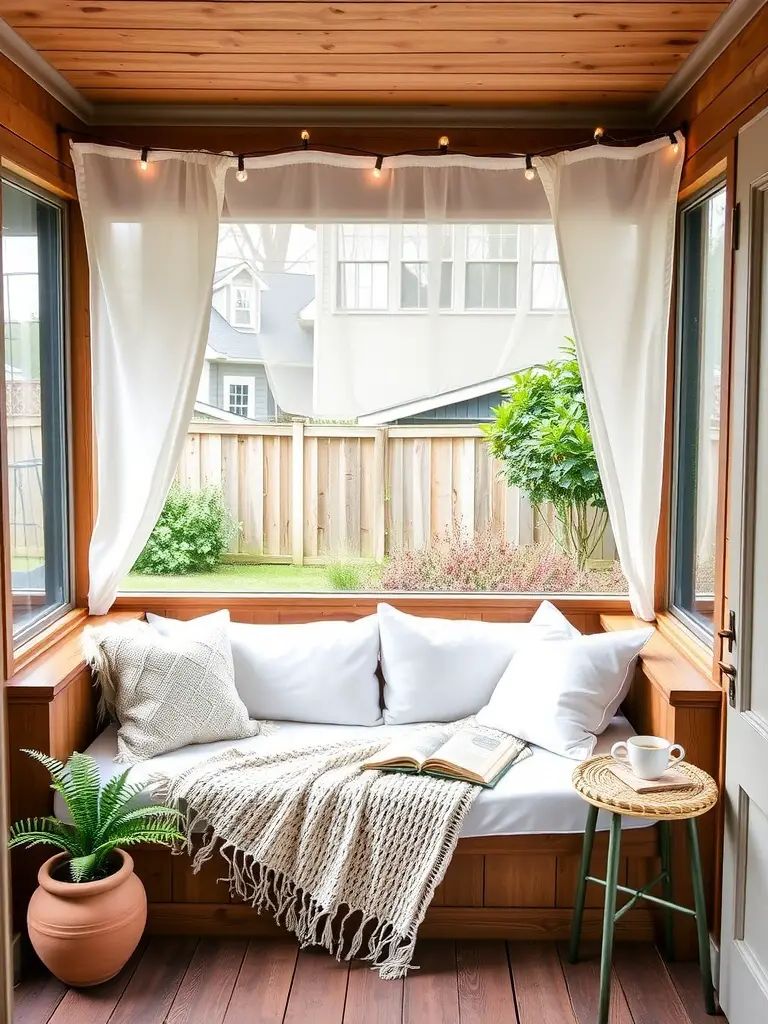29. Back Porch Retreat Featuring a Cozy Daybed