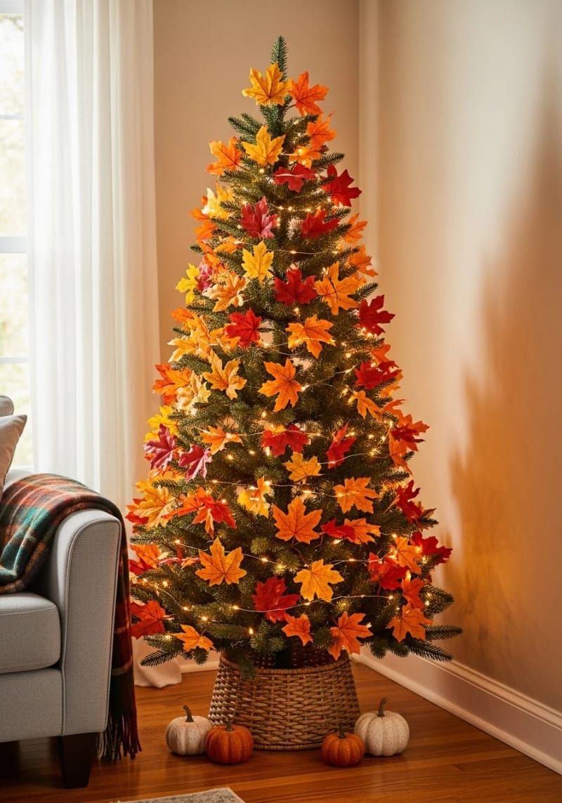 9. Maple Leaf Garland with Copper Lights - photo 2