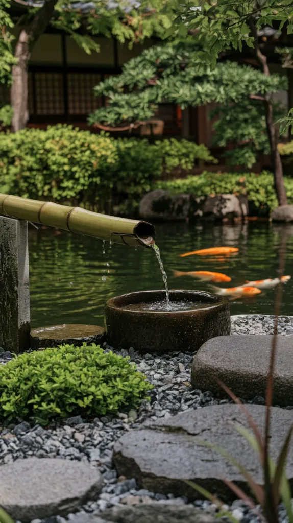 Add a Shishi Odoshi Bamboo Fountain