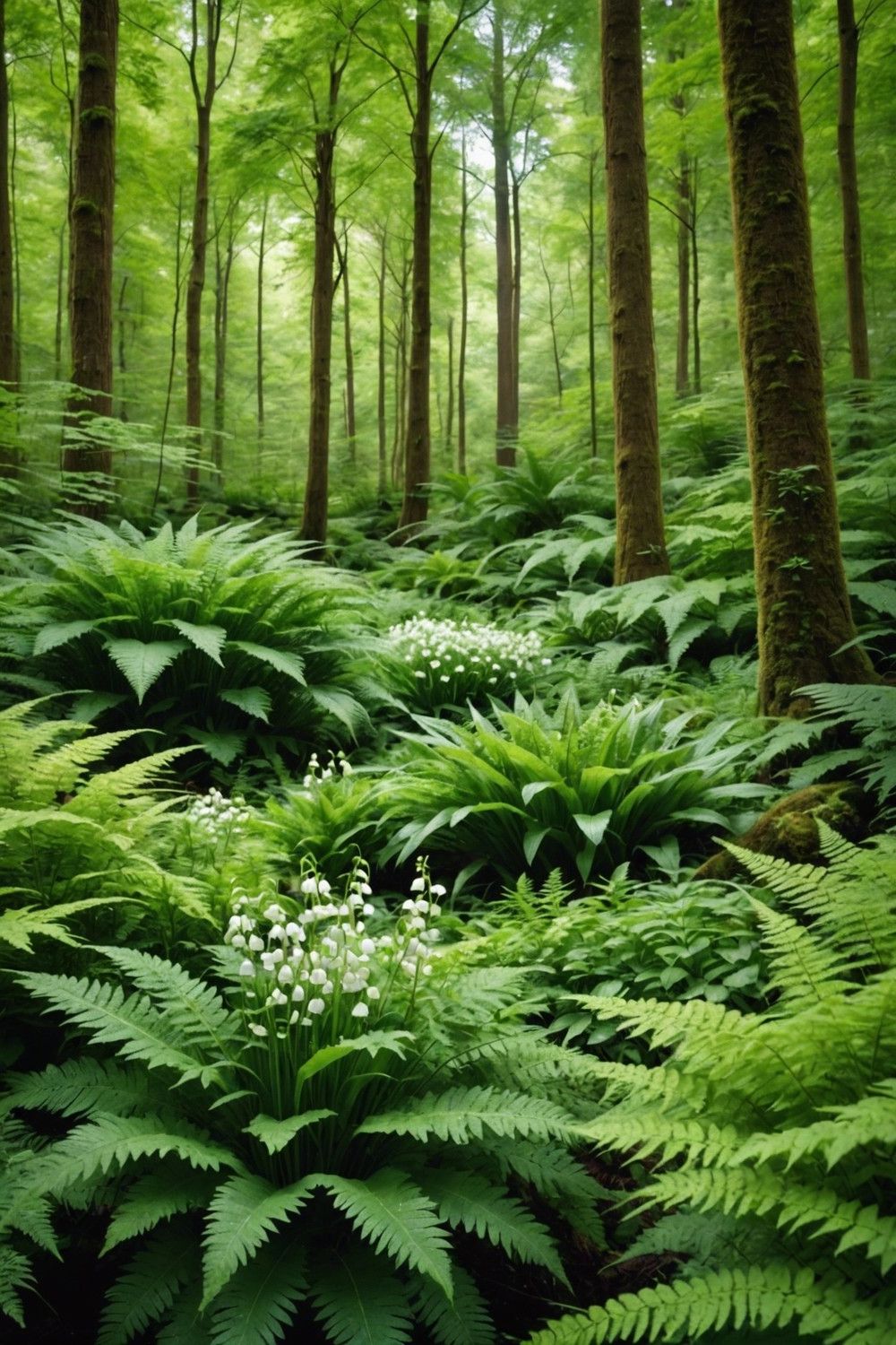 Combine Ferns With Lily of the Valley