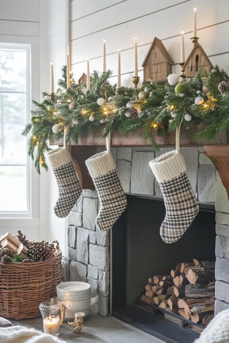 5. Eucalyptus Pine Berry Mantel Garland