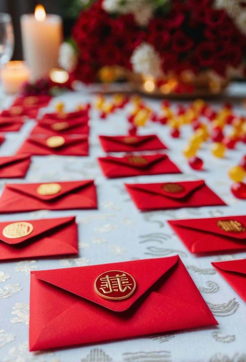 1) Red Envelopes and Chinese Candy Decor
