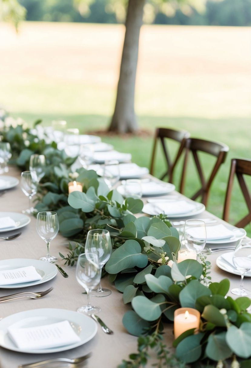 14) Fresh eucalyptus garlands