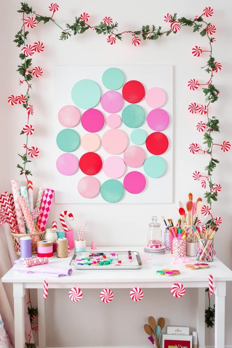 14. Candy-Themed Circle Wall Art Craft - photo 2