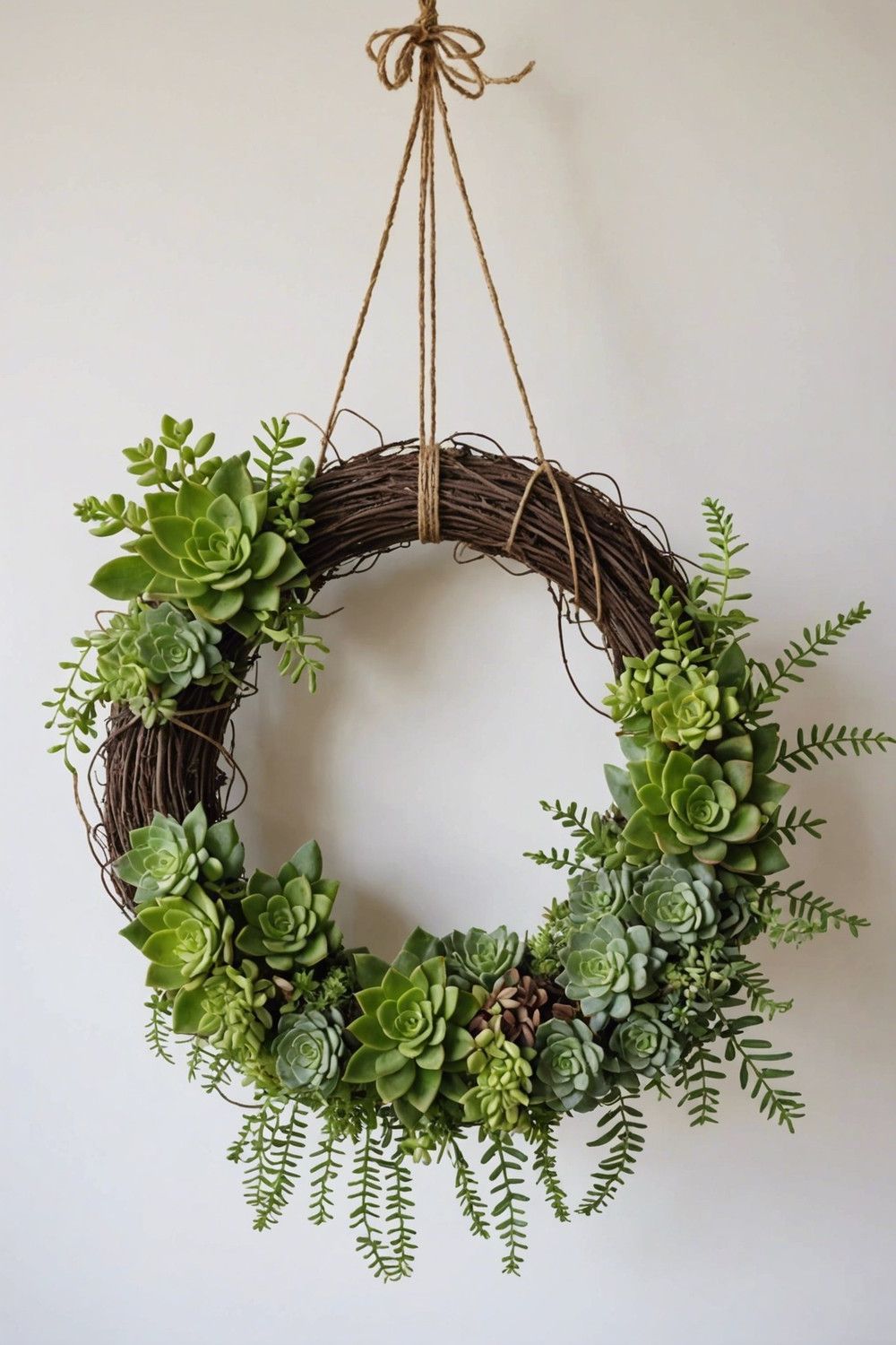 2. Hanging Sedum Succulent Wreath