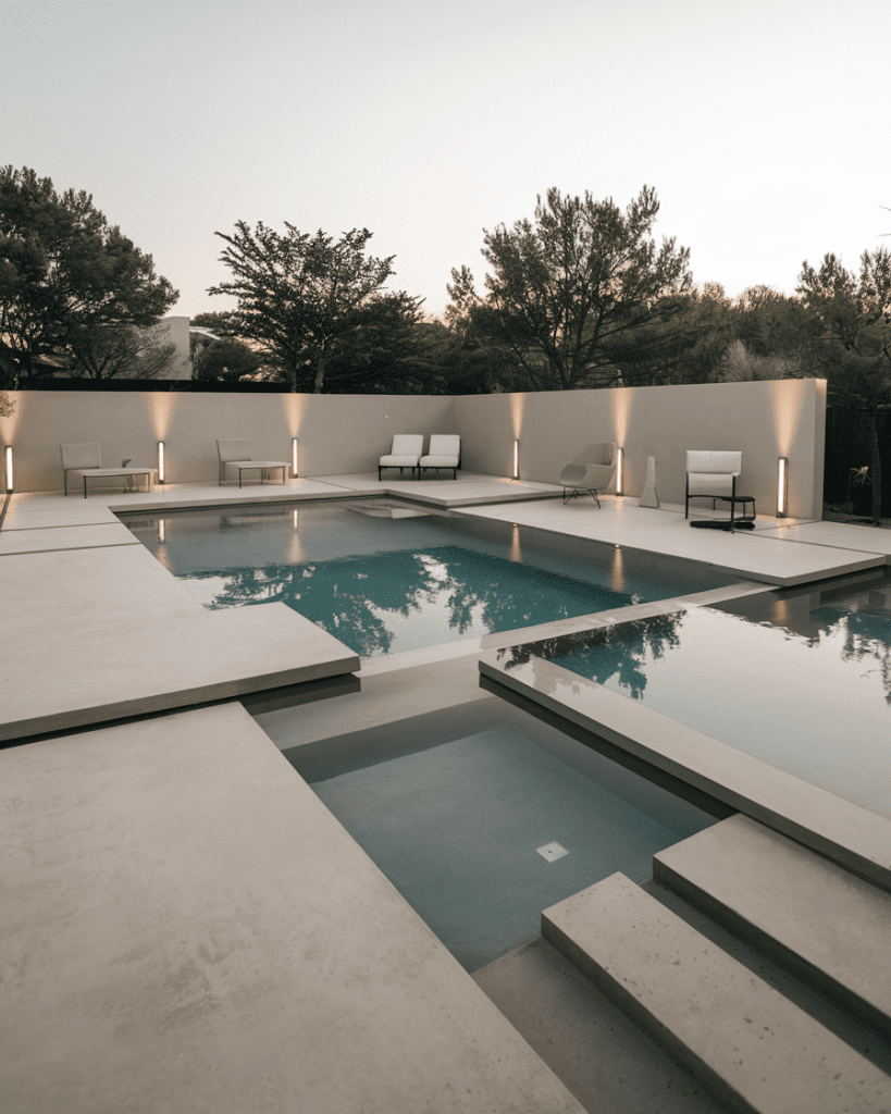 4. Minimalist Poolside Simplicity