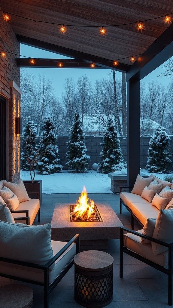 Gas Fireplace With Ambient Lighting