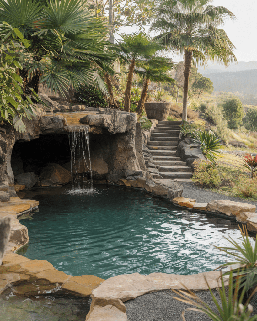 20. Natural Rock Pool with a Hidden Grotto