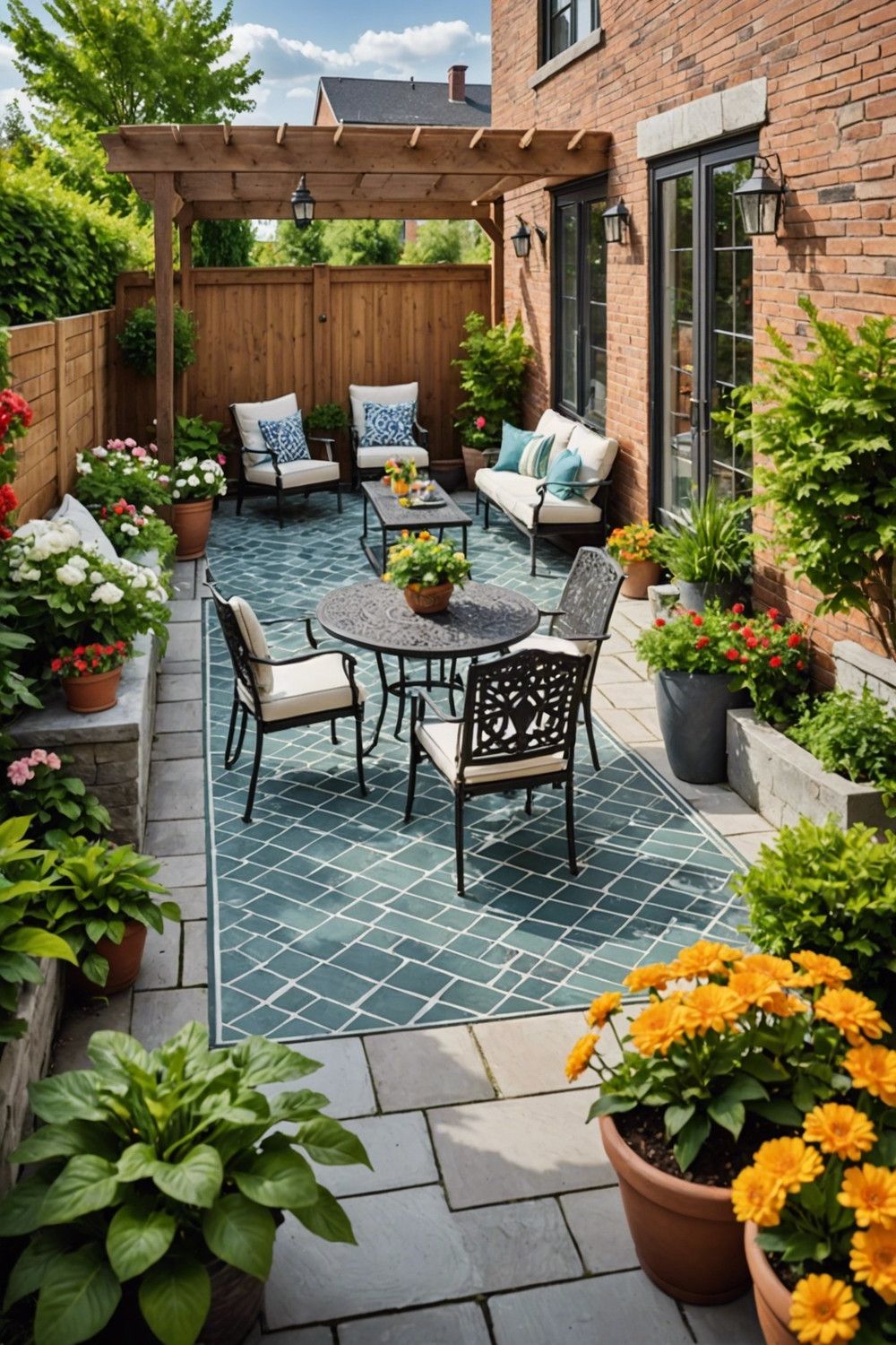 10) Stamped Concrete for a Custom Patio Design