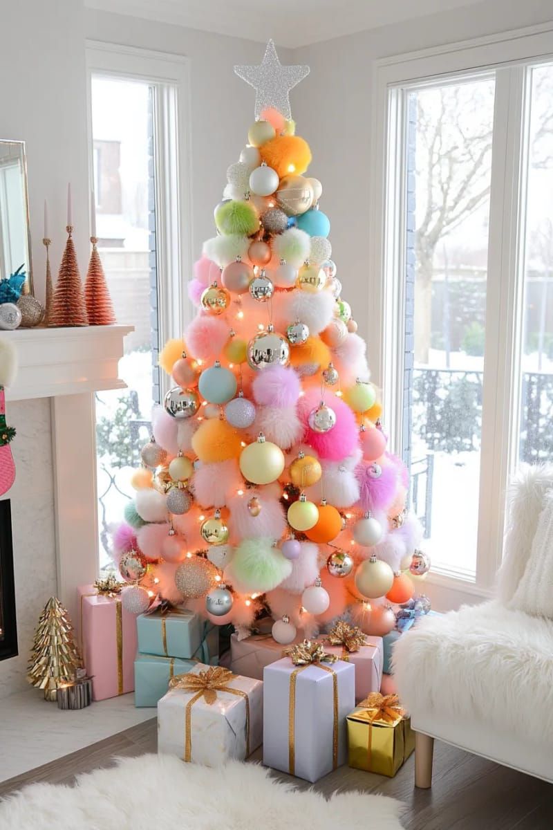 7. Metallic Rainbow Tree With Iridescent Ornaments - photo 2
