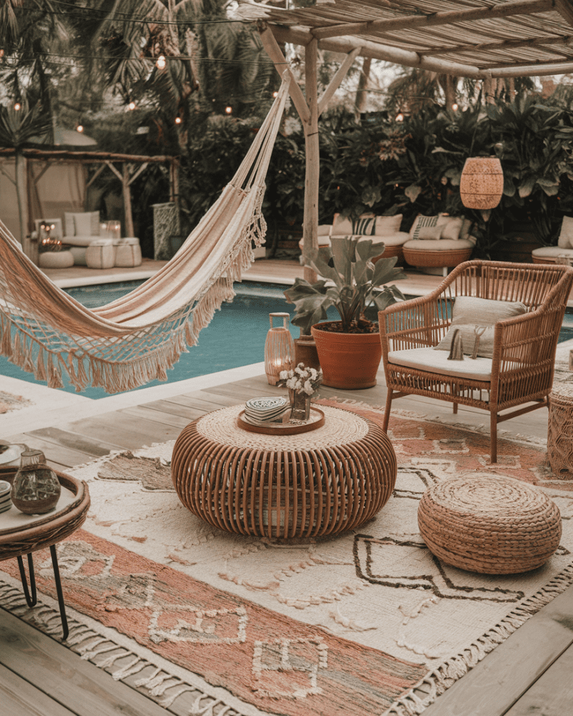 21. Relaxing Pool Oasis with Stylish Lounge Areas