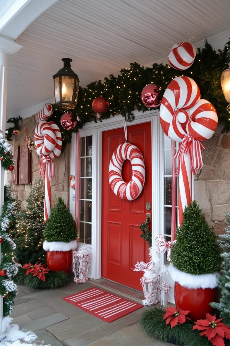 25. Peppermint Swirl Cutouts for a Sweet Entryway - photo 2