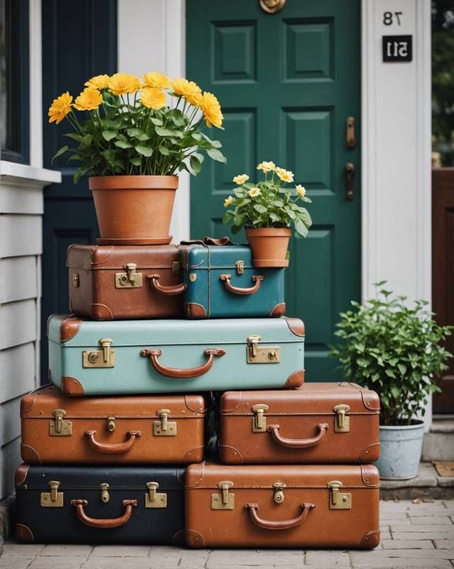Vintage Suitcase Planter Ideas