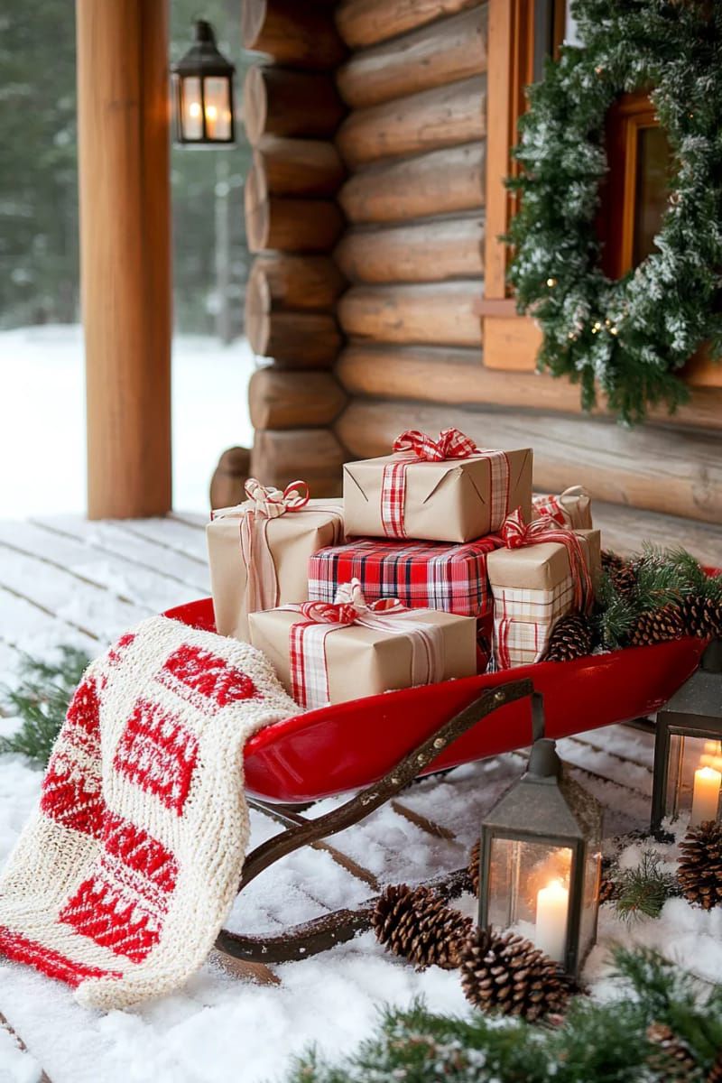 4. Red Sleigh Filled With Wrapped Gifts - photo 2