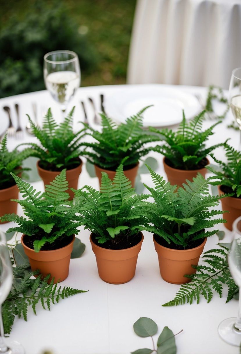 11) Small Potted Ferns