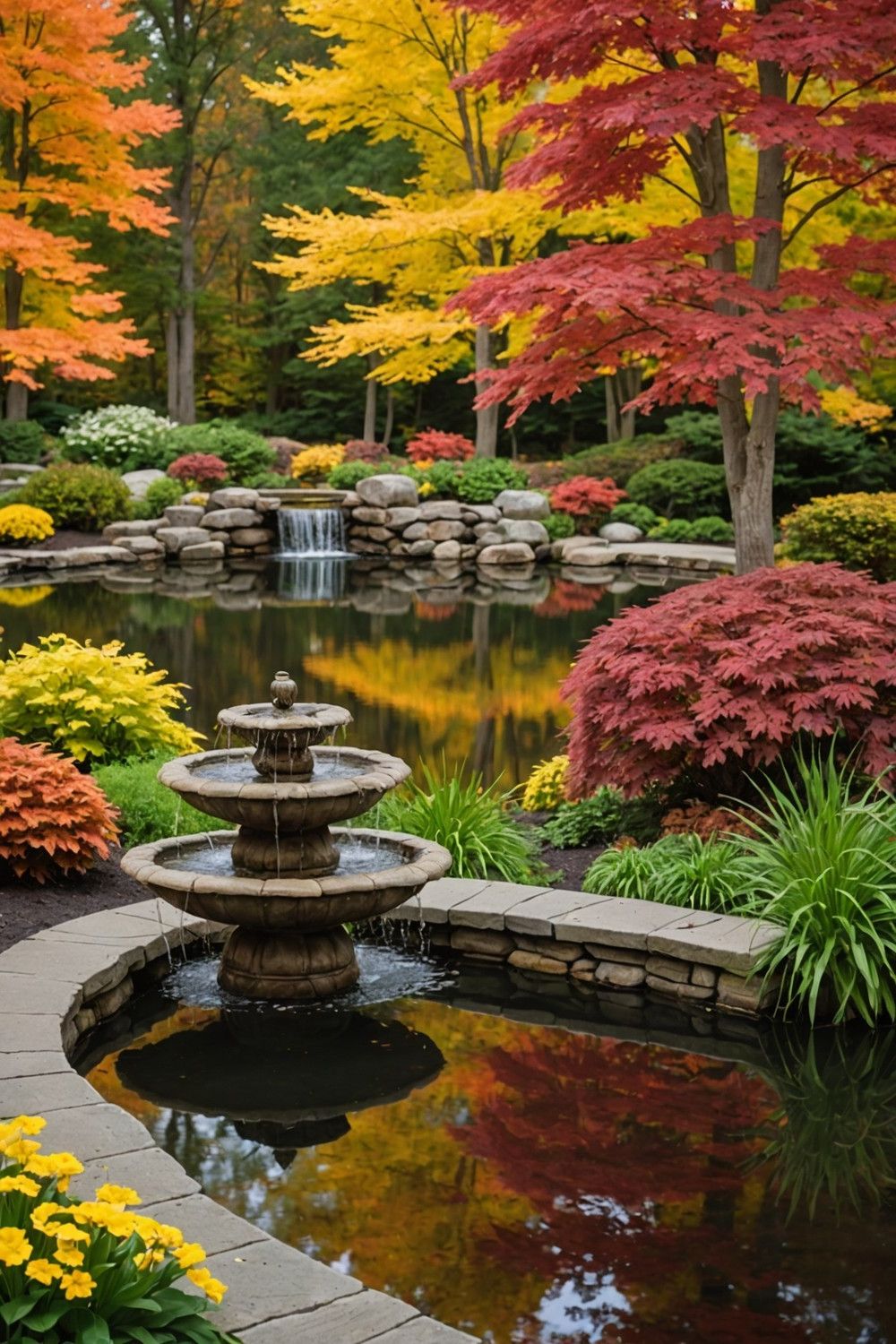 Pairing a Water Feature with Fall Foliage