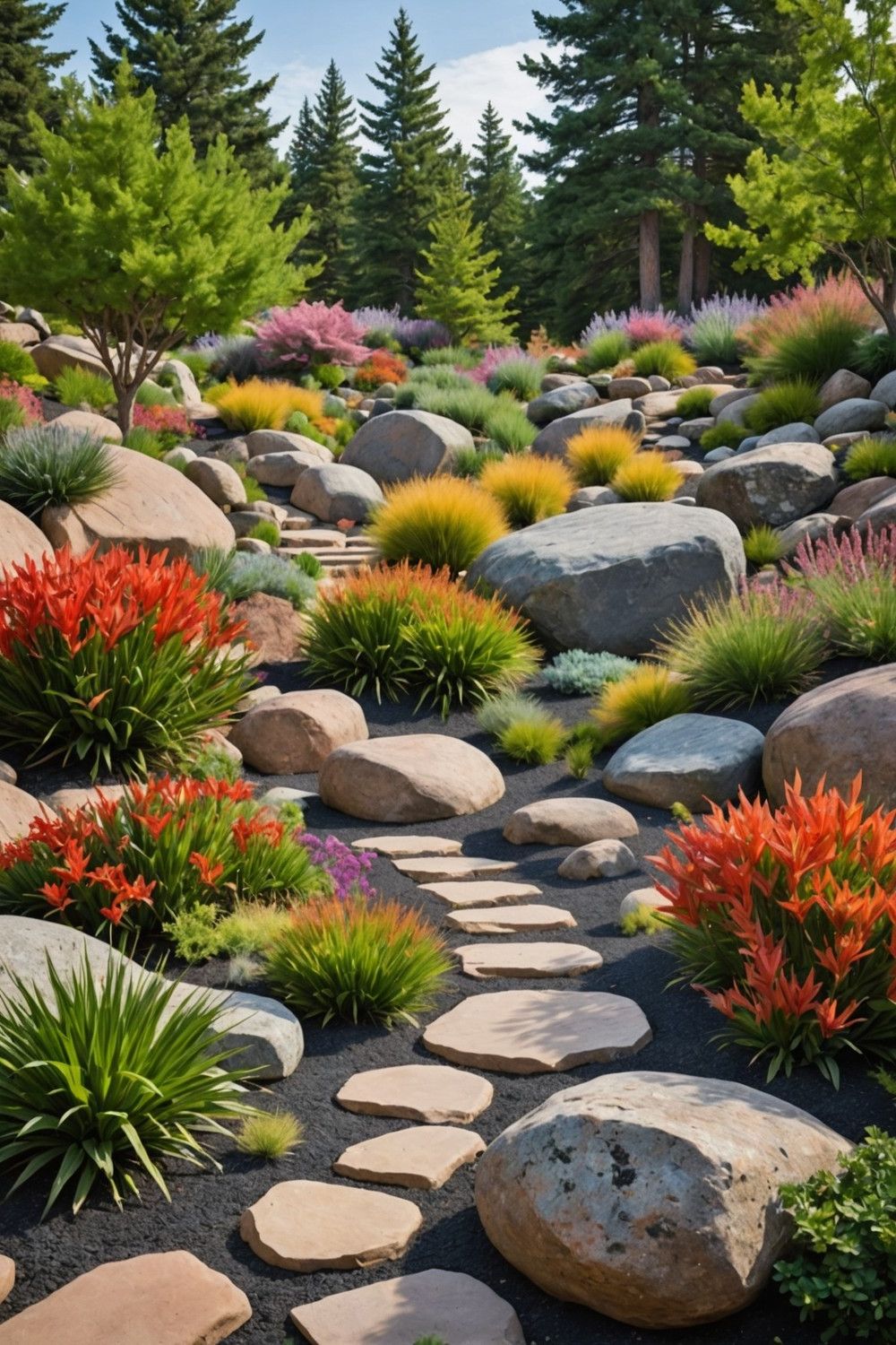 Pair Native Plants with Boulder Placement