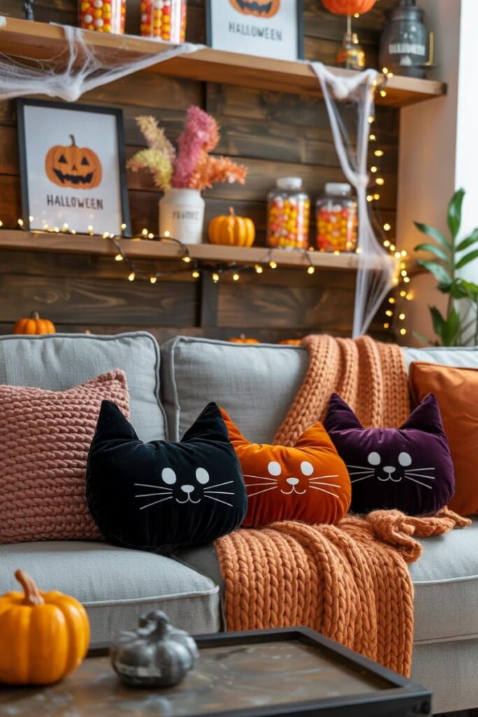 8. Plush Velvet Cat-Shaped Pillows - photo 3