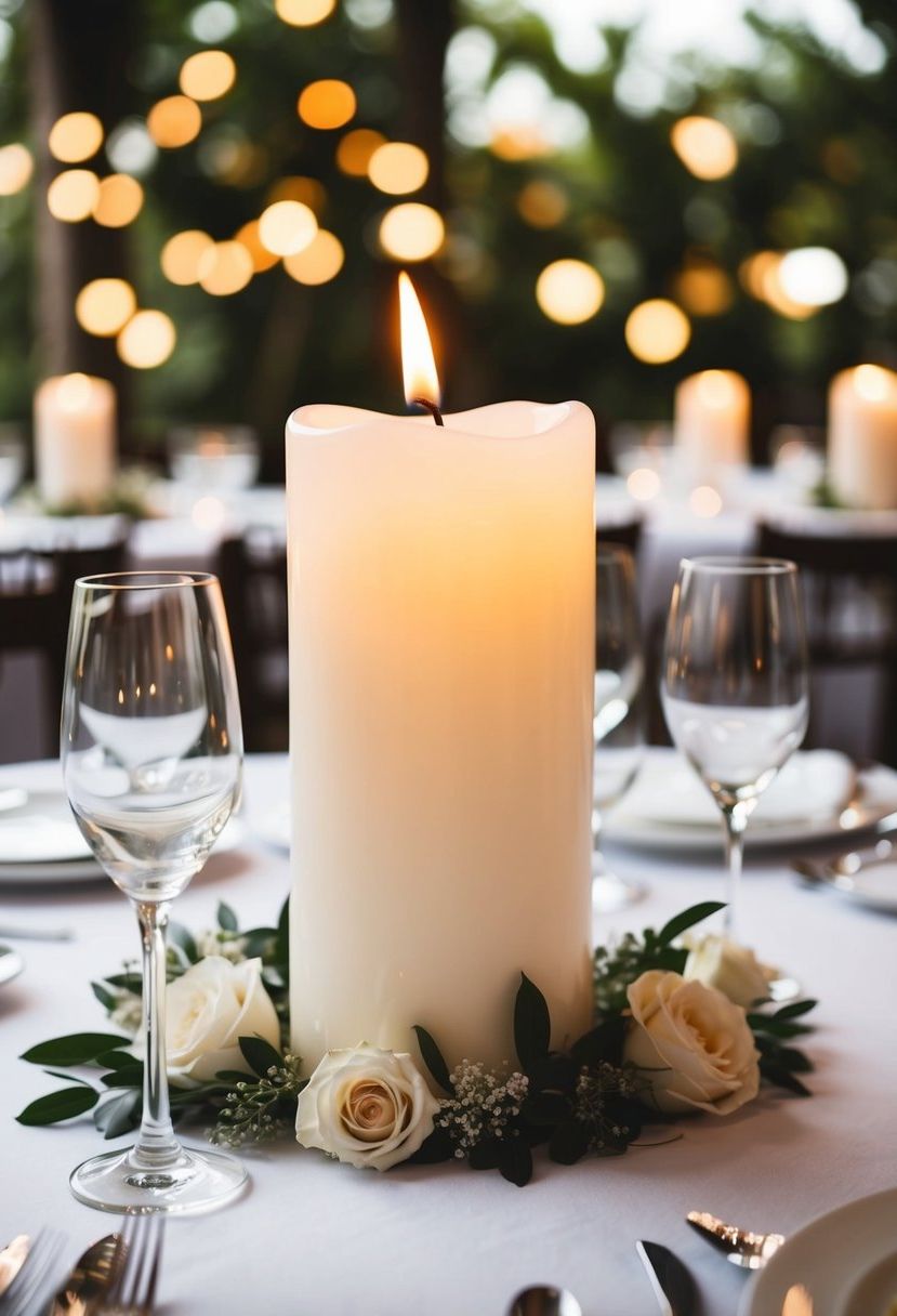 13) Fragrant White Pillar Candles