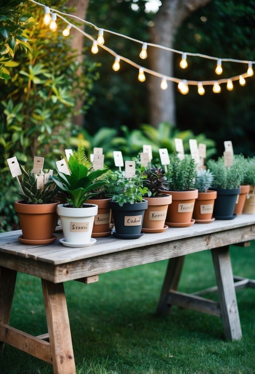 7) Custom Potted Plant Favors