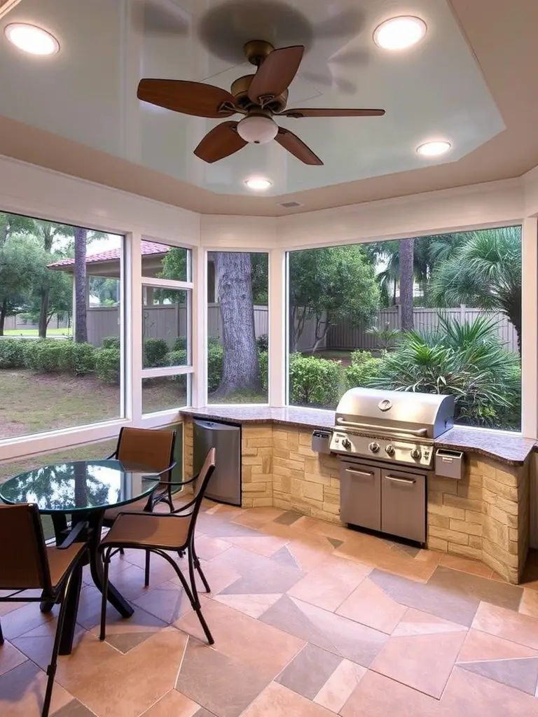 23. Screened Back Porch With Barbecue Station