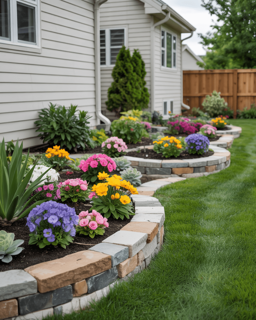 Flower Borders With Retaining Edges