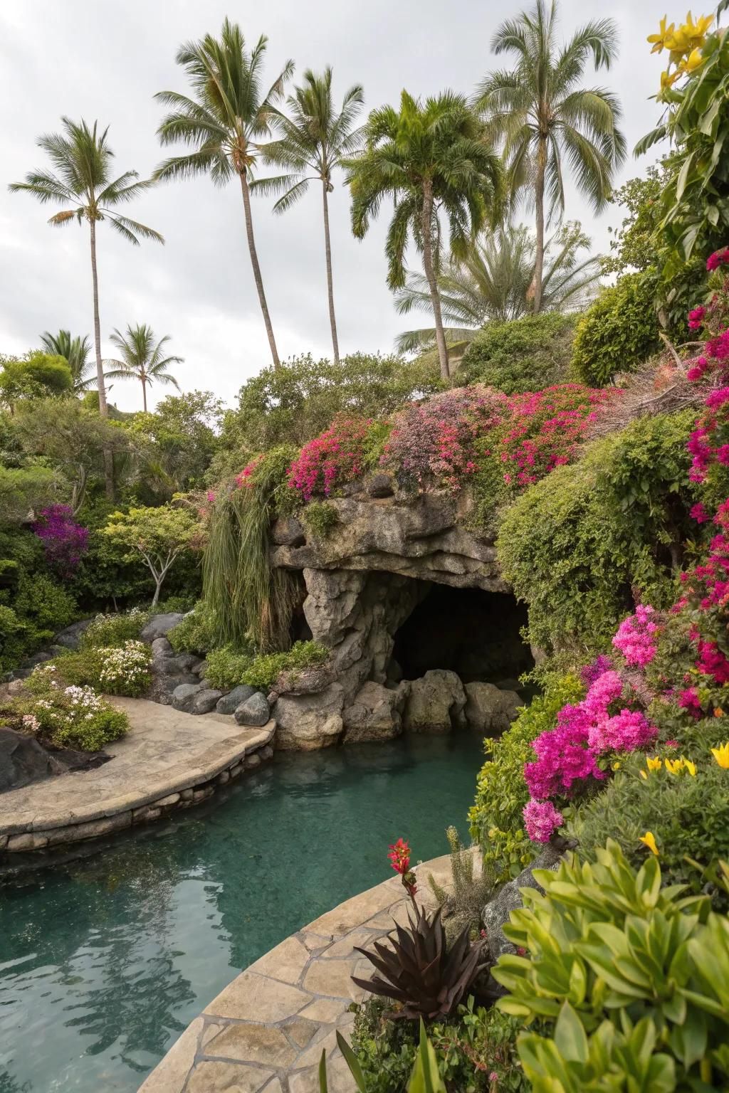 Lush Plants and Garden Accents