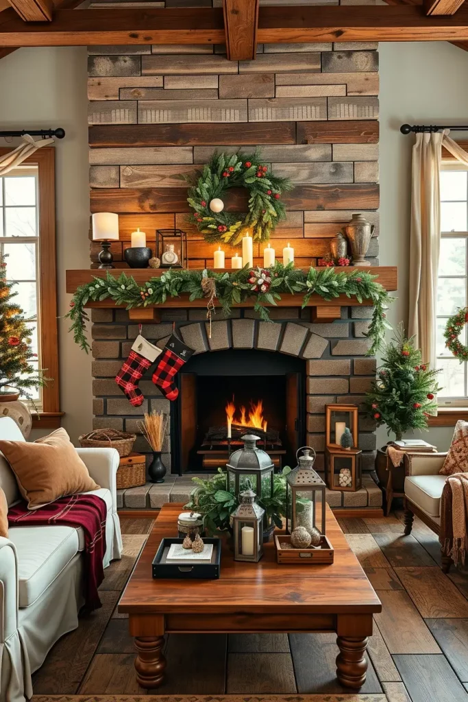 Farmhouse Christmas Ideas for Your Mantel