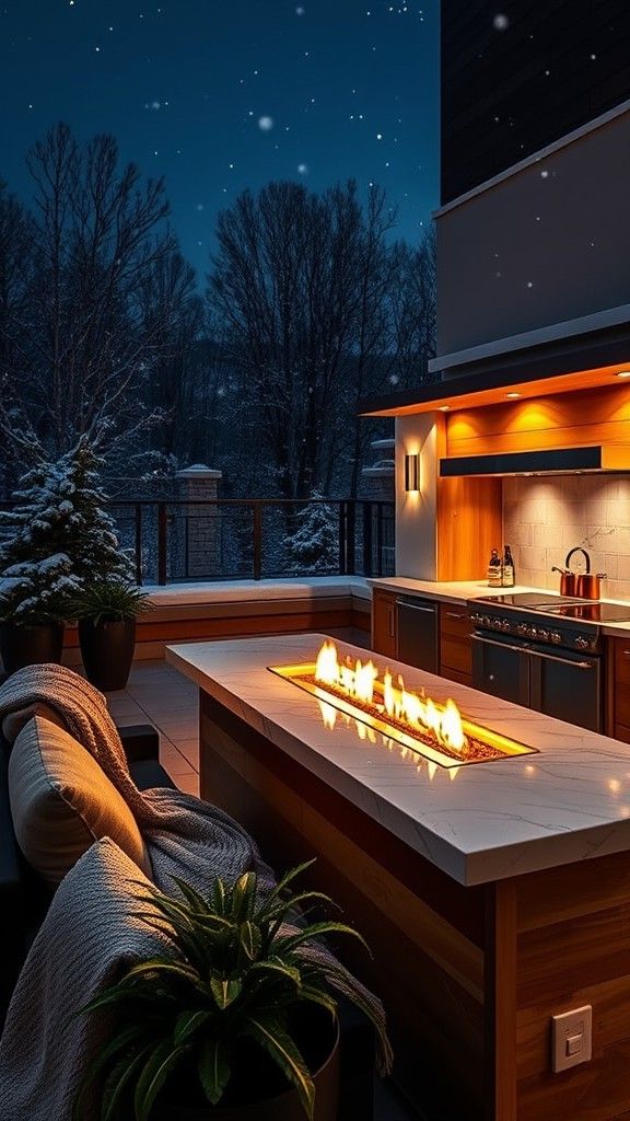 Outdoor Kitchens with Built-In Heating